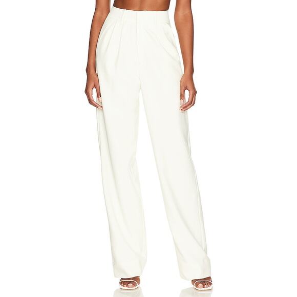 Revolve Nonchalant Label Pilar Pant Trouser Slim Fit Soft Cream White X-Small - Picture 1 of 14